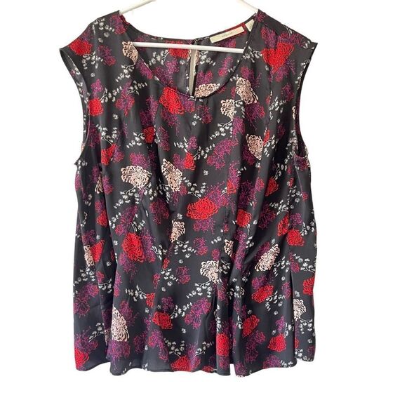 Sejour Black Floral Blouse Size 1X - Picture 1 of 4